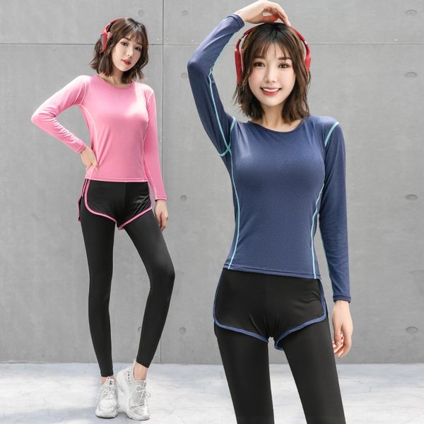 

2020 new suit new two-piece yoga sports for women outdoor gym professional running quick-drying two-piece suit for women summer, White;black