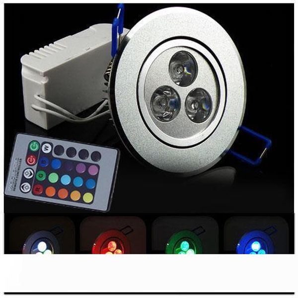 

3w 30° beam angle rgb led ceiling light ac85-265v rotatable downlights bulb lamp with remote control