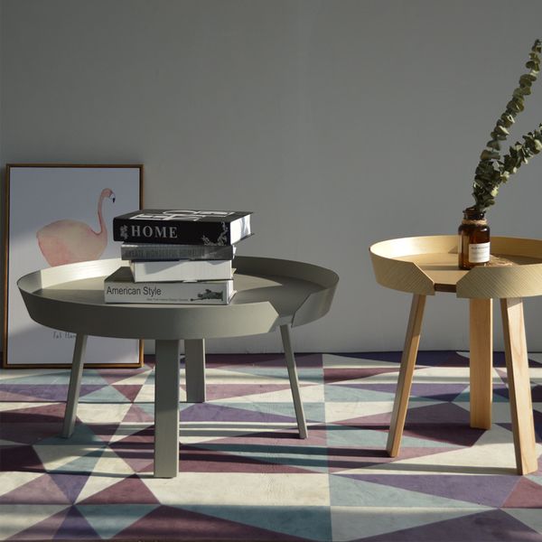 

northern european style coffee table designer small coffee table combination modern simple small apartment round solid wood side table