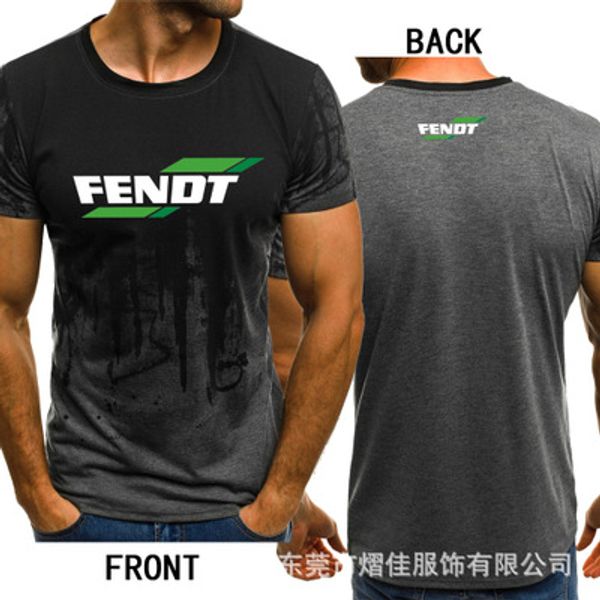 

mens summer short sleeve for fendt logo mens t-shirt summer casual cotton gradient t shirts fashion hip hop harajuku male brand