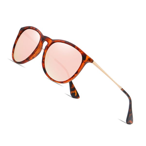 

aofly brand design round polarized sunglasses women vintage tr90 frame 2020 fishing ladies anti-glare mirror sun glasses male, White;black
