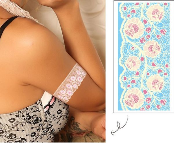 

white henna paste women temporary white lace flower left temporary tattoo sticker body art paint waterproof for wedding