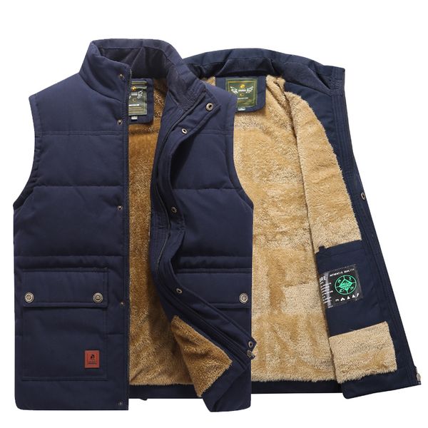 

fashion mens jacket sleeveless vest winter thermal soft vests casual coats men's plus velvet vest men thicken waistcoat 6xl, Black;white