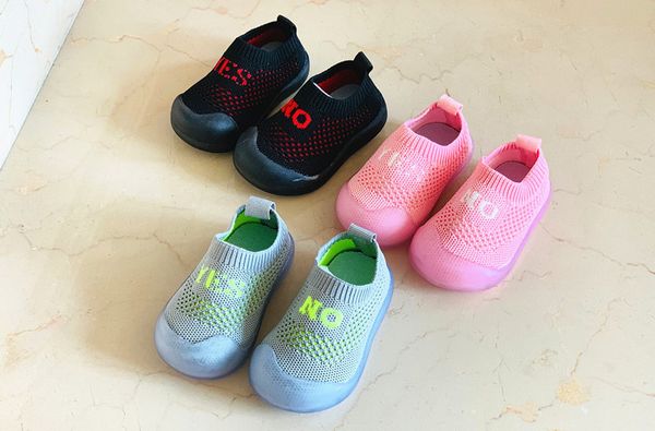 

2020 new style baby knitting jelly breathable baby socks shoes korean short tube walking shoe