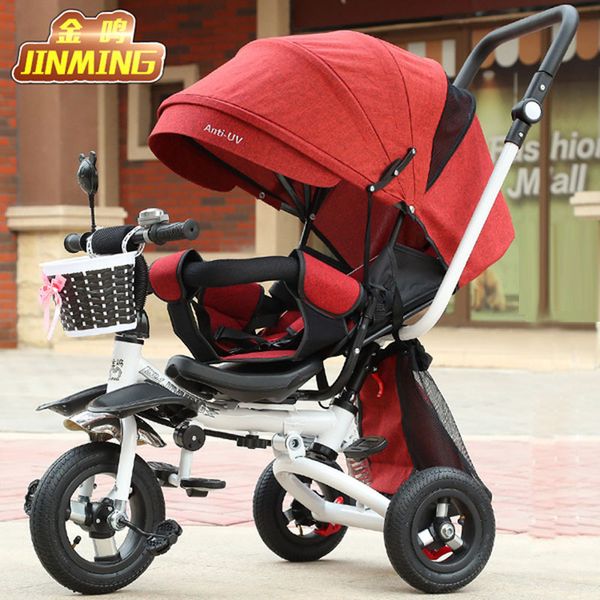 

can sit lie baby stroller 3 in 1 portable baby tricycle bike carriage 3 wheels convertible handle children bicycle trike