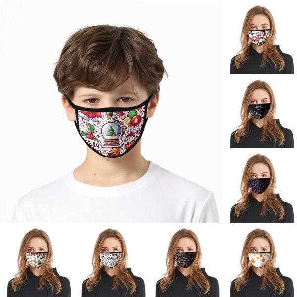 

dhl shipping christmas face masks for children protective mask washable reusable cotton mouth kids outdoor anti dust masks l426fa