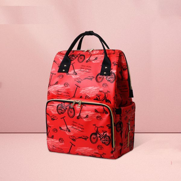 

printed mummy bag multifunctional large-capacity maternity bag pregnant mother waiting packbag waterproof shoulder travel