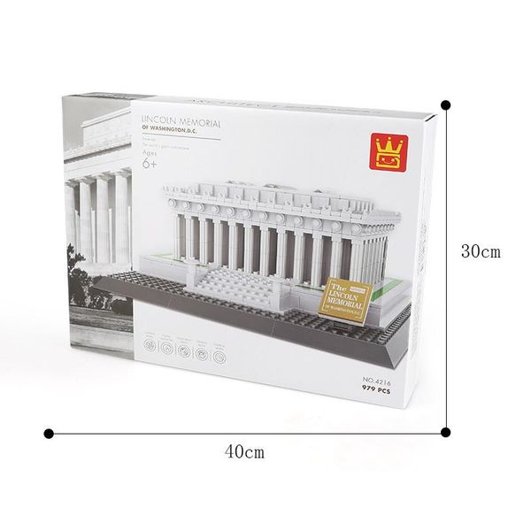 

lincoln memorial usa building block model assembly for child toy 04