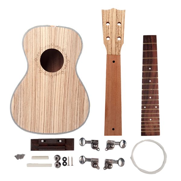 

1 set zebrawood 23inch concert hawaii ukulele diy kit make your own ukulele