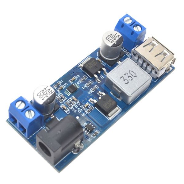 

dc-dc 9v - 36v to 5v 5a step down power supply buck converter replace lm2596s adjustable usb step-down charging module for phone