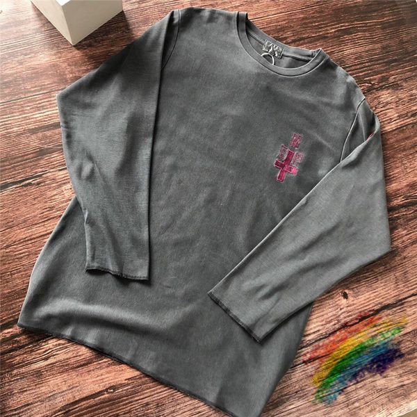 

oversized long sleeve t shirt men women 1 heavy wash loose patch t-shirt tees, White;black