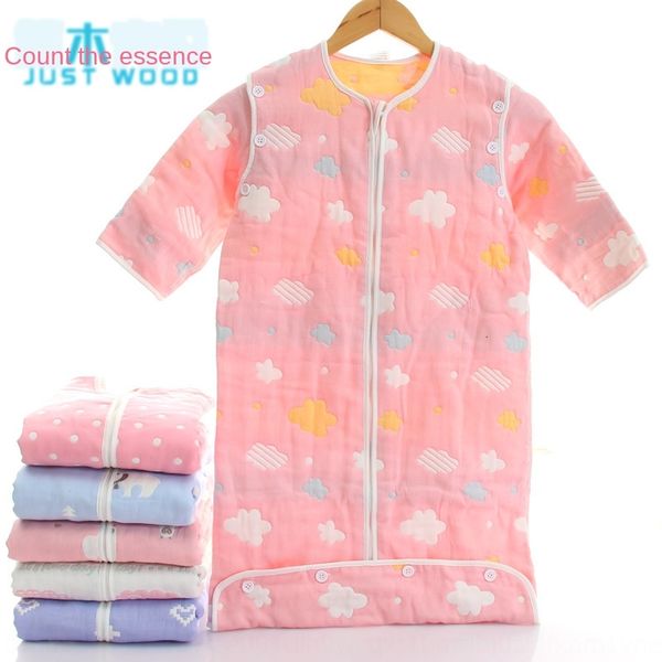 

olaa5 autumn pure cotton gauze 0-5 years old six-layer baby sleeping bag conditioner air conditioning mushroom sleeping bag children's