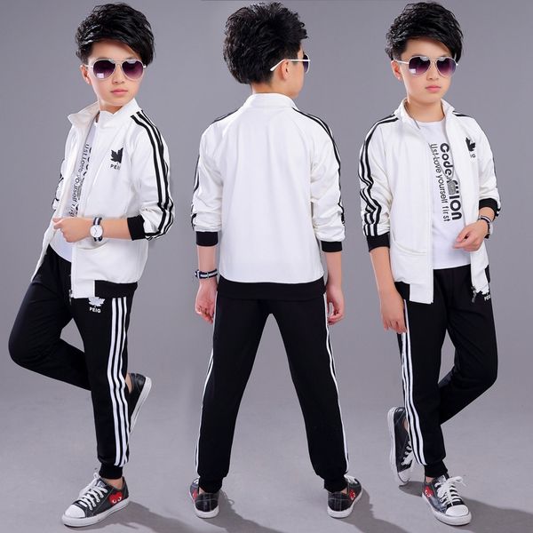 

qut9q children's pants trousers boys and girls suits 2020 season new sports school uniform white and black pants performance wear in