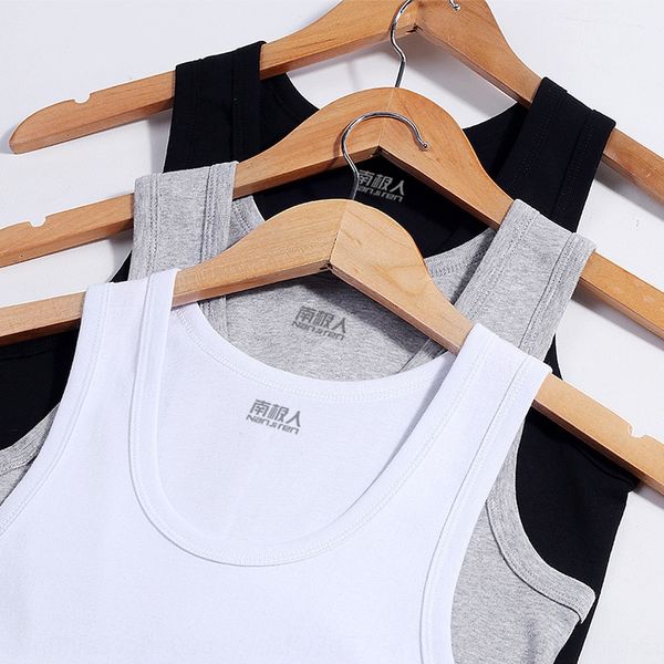 

joidk nanjiren men' vest men' cotton summer sports slim fit breathable hurdle sling vest shirt fitness i-shaped bottoming suspen, White;black