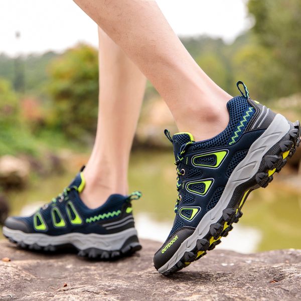 

summer air mesh mens sneakers hiking mountain men sports shoes breathable climbing sneakers shoes fitness grey blue trainers