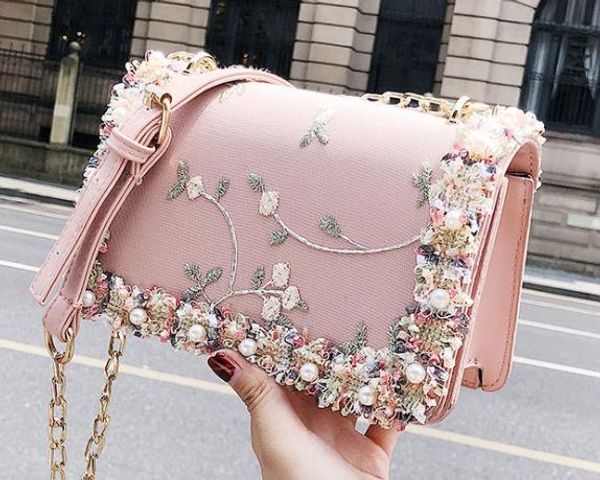 

designer bag female 2020 new fashion wild embroidered crossbody chain shoulder bag
