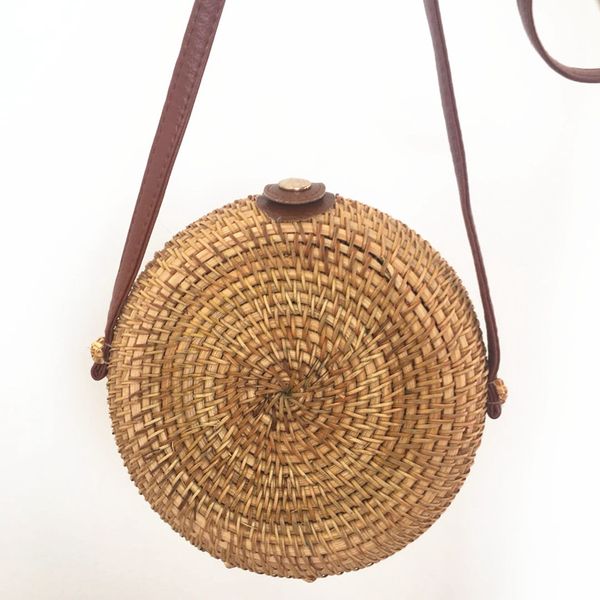 

rattan bags handbags for women 2020 bohemian summer beach bag strap fashion shoulder crossbody round bolsa straw hand bags