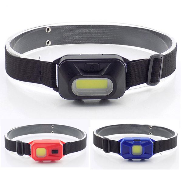 

headlamps mini headlight cob led headlamp hiking head light lamp torch lantern for outdoor camping fishing use by 3 x batter 3-modes