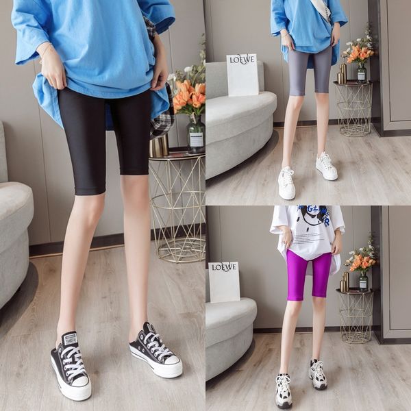 

bicycle cropped cropped leggings women's plus size tight outer wear black riding tight pants safety base fluorescent yoga pants