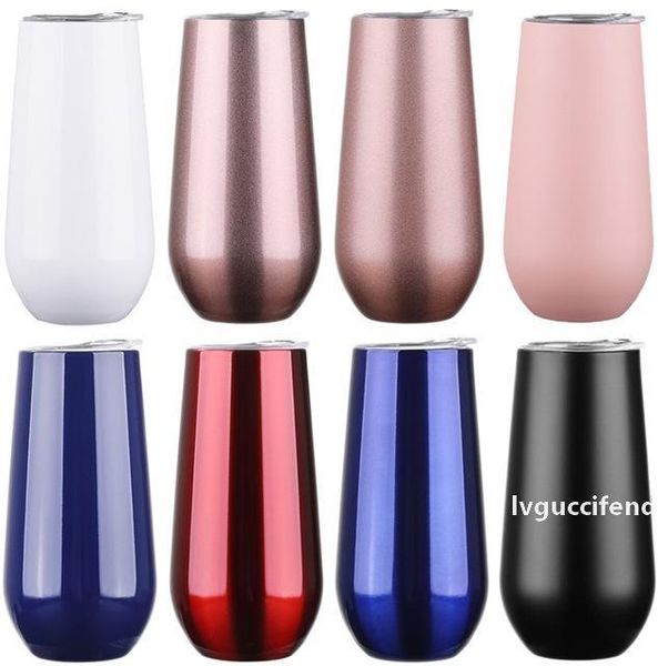 

egg shape cup stainless steel drinking cup with lid stemless wine glass kids unbreakable tumblers for wine coffee mug 6oz ysy1