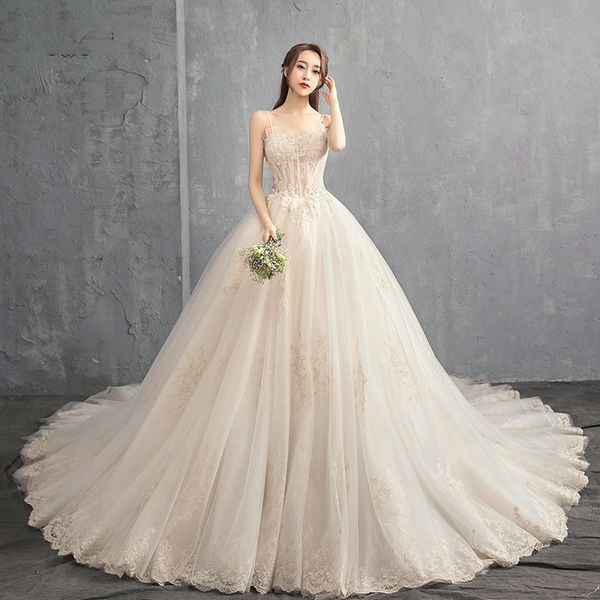 

maternity pgraphy props long dress simple sling beige lace maternity tulle dress small tail pregnancy 2020 summer new, White