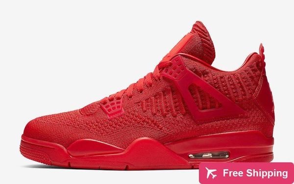 

authentic air flyknit4 university red total orange volt hyper royal 30th men basketball shoes sports sneakers aq3559 -600 with original bo