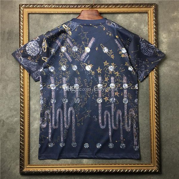 

2018 fashion european mens t-shirts mens cosmic star tie-dye printing t-shirt summer trendy mens short sleeve tee, White;black