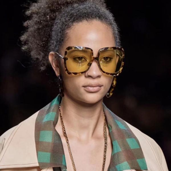 

qpeclou 2020 new summer leopard oversized square sunglasses women brand designer brown sun glasses female big frame shades, White;black