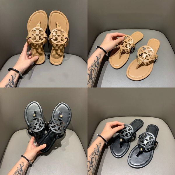 

spring and summer classic camellia sandals slippers ladies smooth slide slippers with low-heel and leisure slippers complete set of shoe#847, Black