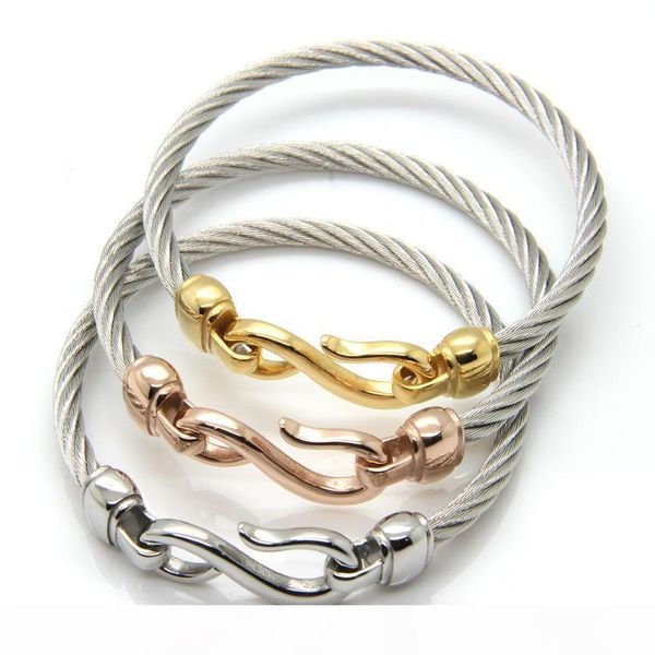 

y lovers t jewelry hidden -safety -clasps pulseira masculina 18k stainless steel titanium bracelets cuff bangles wholesale jew, Black