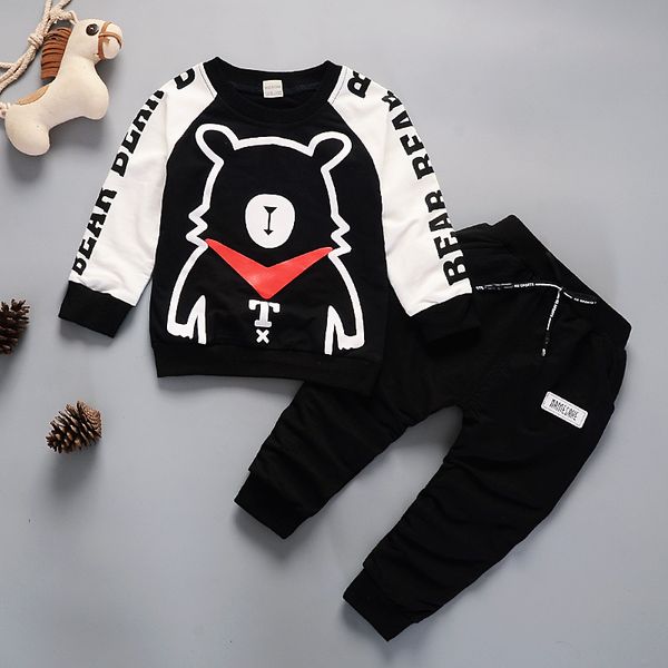 

baby boy clothes set christmas outfits cartoon o-neck long sleeved t-shirts + pants two piece tracksuit kids bebes jogging suits, White