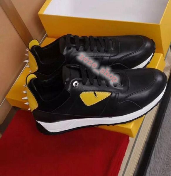 

19ss fd lusso fun fur progettista sneaker shoes genuine leather gift men women racer sports casual new, Black