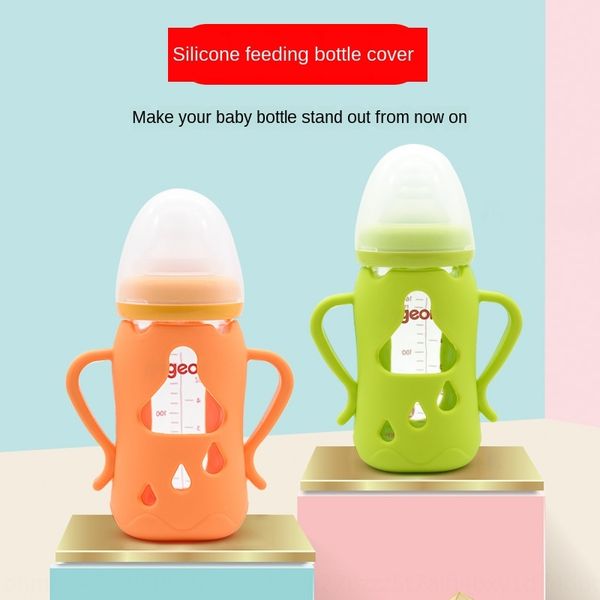 

adapter pigeon glass feeding s drop case silicone milk bottle milk bottle wide caliber silicone heat insulation nai ping tao