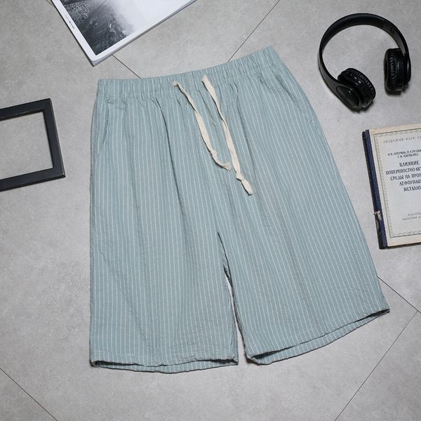 

men's shorts 2021 leisure cotton and vertical stripe simple fashion home beach first choice, White;black