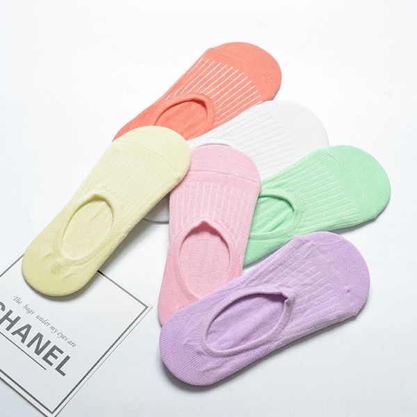 

autumn new summer cotton women's anti-slip silicone shallow breathable women's invisible silicone invisible socks boat socks, Pink;yellow
