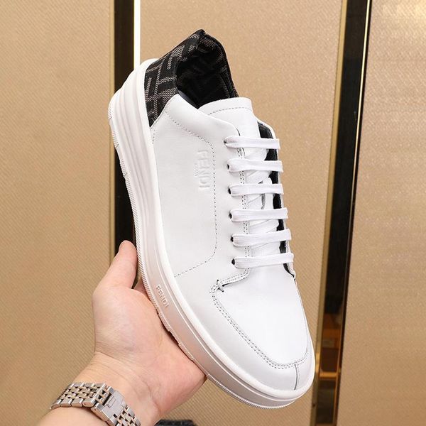 

white leather low - sneaker mens shoes breathable outdoor walking shoes lace -up sports men shoes autumn and winter fashion sneakers, Black
