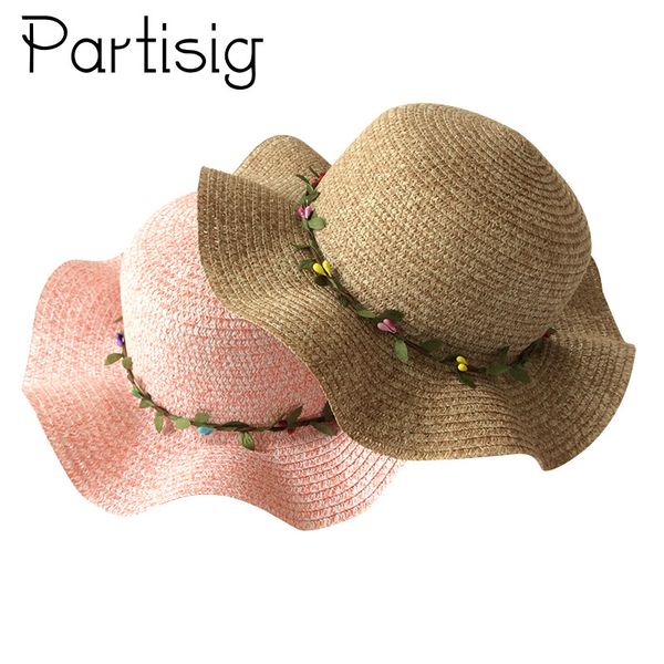 

caps & hats children summer cap floral hoop decorate straw hat for girls panama baby sun, Yellow