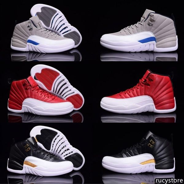 

2019 12 bordeaux dark grey wool mens basketball shoes white flu game unc gym red taxi gamma french blue suede sneakers size 40-46