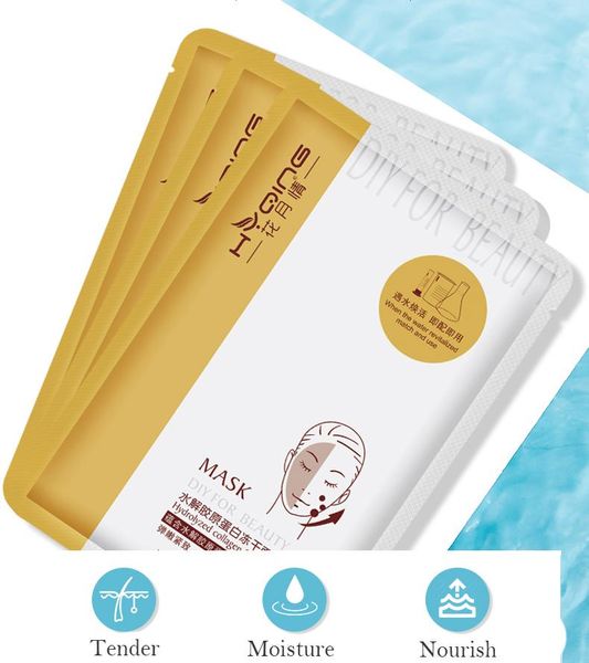 

5pcs hydrolyzed collagen e-dried nourish moisturize smooth and clean mask diy for beauty repair dry skin face mask skin care mascarilla