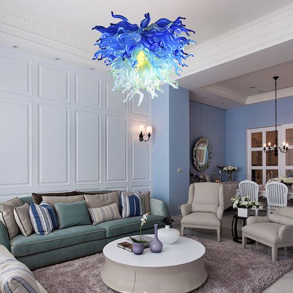 

modern art deco clear glass chandelier light 100% hand blown glass pendant lamps bedroom decor italian chandelier