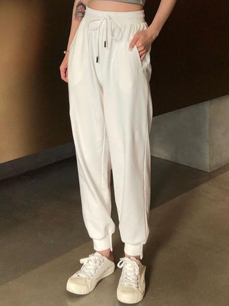 

ps327 new high waist casual pants for women, Black;white