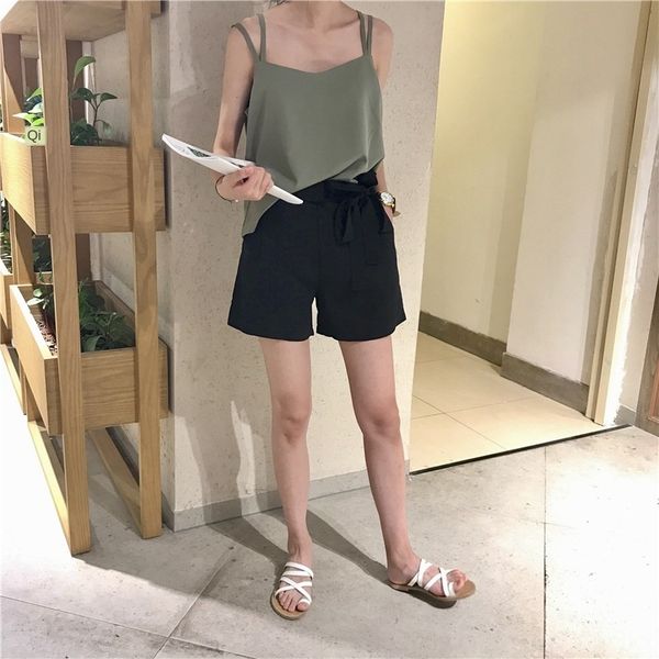 

m6xzp back chiffon camisole women's short loose inner base cross belt take-out jacket back chiffon camisole coat coat women's shor, Camo