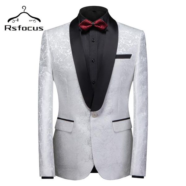

rsfocus white men blazer сценический костюм банкета шарика партии выпускного вечера вскользь blazer пиджак slim fit bar singer хост пиджаки, White;black