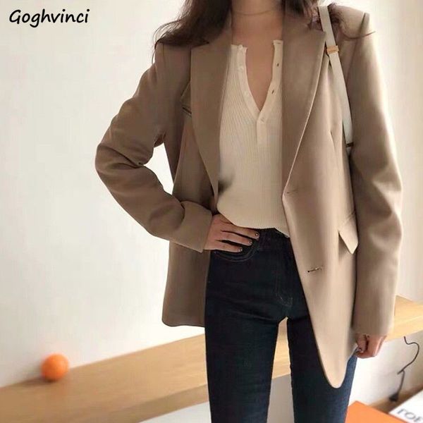 

blazer women british-style casual pockets long sleeve suit-jacket office lady solid slim blazers vintage chic new fashion simple, White;black