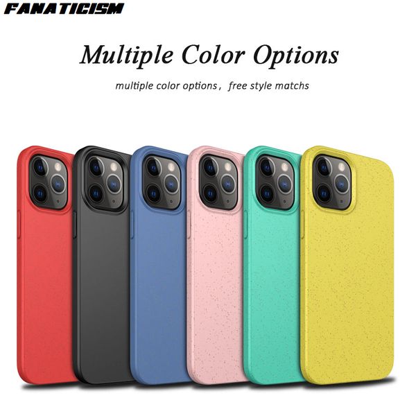 

eco-friendly wheat straw silicone candy colors phone cases for iphone 12 pro max 12pro shockproof tpu cover for iphone12
