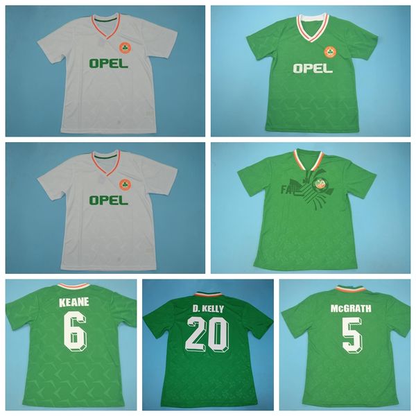 

1990 1994 vintage keane ireland retro soccer jersey mcgoldrick kelly mcgrath coyne townsend houghton aldridge staunton football shirt kits, Black;yellow