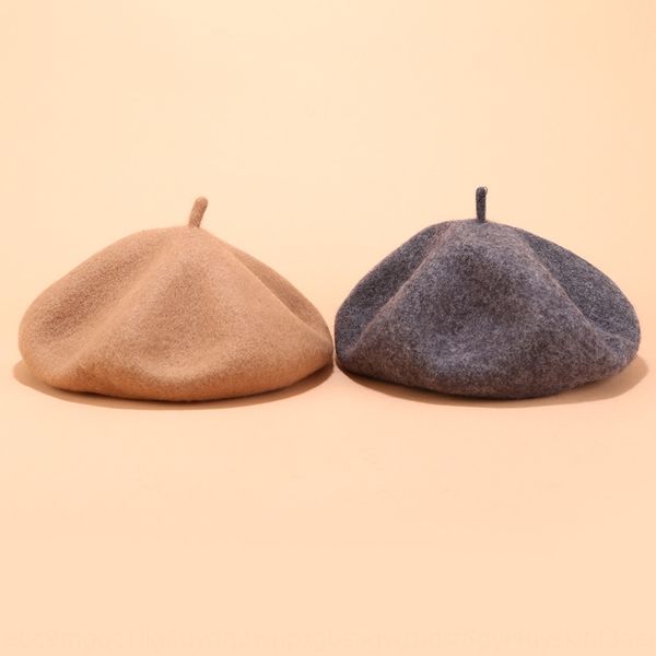 

2020 painter's season wool beret female british style painter woolen beret hat fashion literary hat, Blue;gray