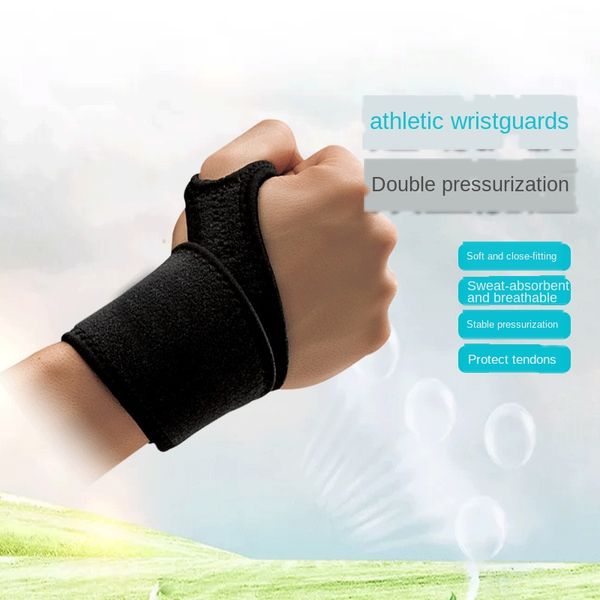 

zqzgx sports wristband polyester cotton knitted warm basketball wristband diving material ball health protective wrist strap warm wrist stra, Black;red
