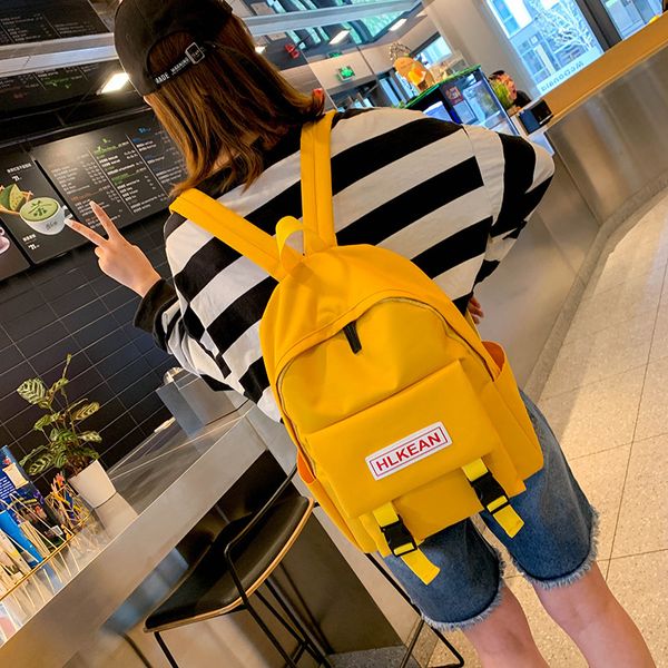 

2020 korean harajuku women backpacks fashion solid bag high school student bag for teenage girl children backpacks travel