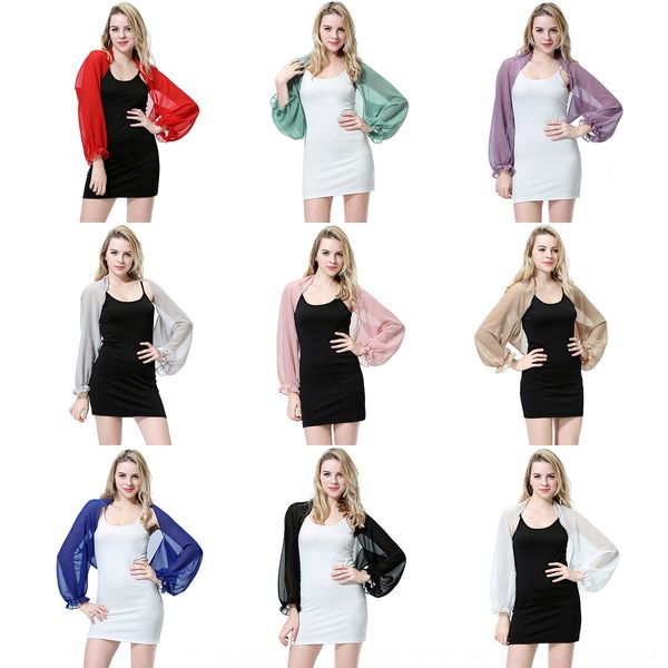 

solid color chiffon air-conditioned shirt sunscreen with beach towel air conditioning beach towel sleeves shawl cs504, Blue;gray